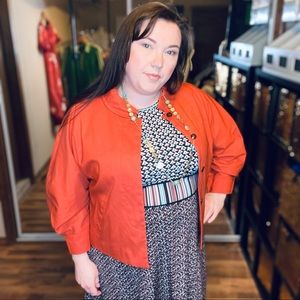 Carlisle Orange Silk Oversized Blazer size 12